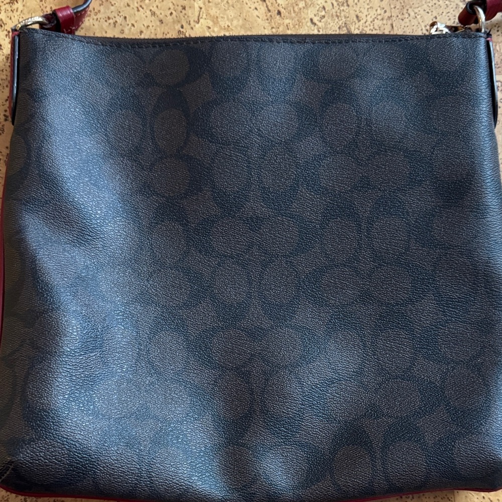 Coach Dark Brown and Red Crossbody Bag - Picture 4 of 7